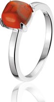 Montebello Ring Red Accent - 925 Zilver Gerhodineerd - Maat 62-19.8mm