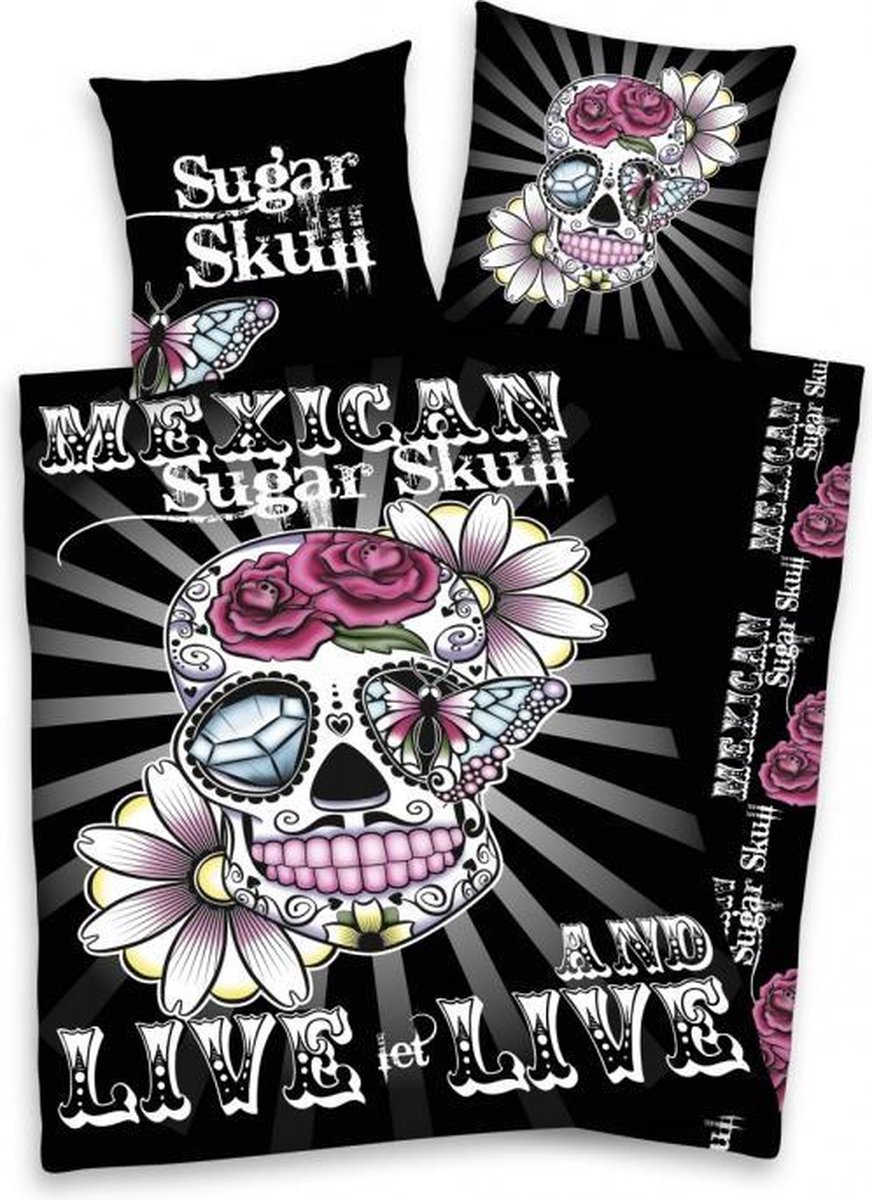 Lastig Oneerlijkheid hoogte Teen World Dekbedovertrek Mexican Sugar Skull | bol.com
