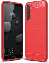 Armor Brushed TPU Back Cover - Huawei P20 Pro Hoesje - Rood