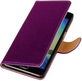 Paars pu leder booktype cover hoesje voor de Samsung Galaxy Fresh Trend Lite