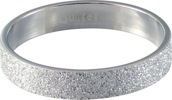 Quiges Stapelring Dames - Vulring Glitter - RVS Zilverkleurig - Maat 20 - Hoogte 4mm