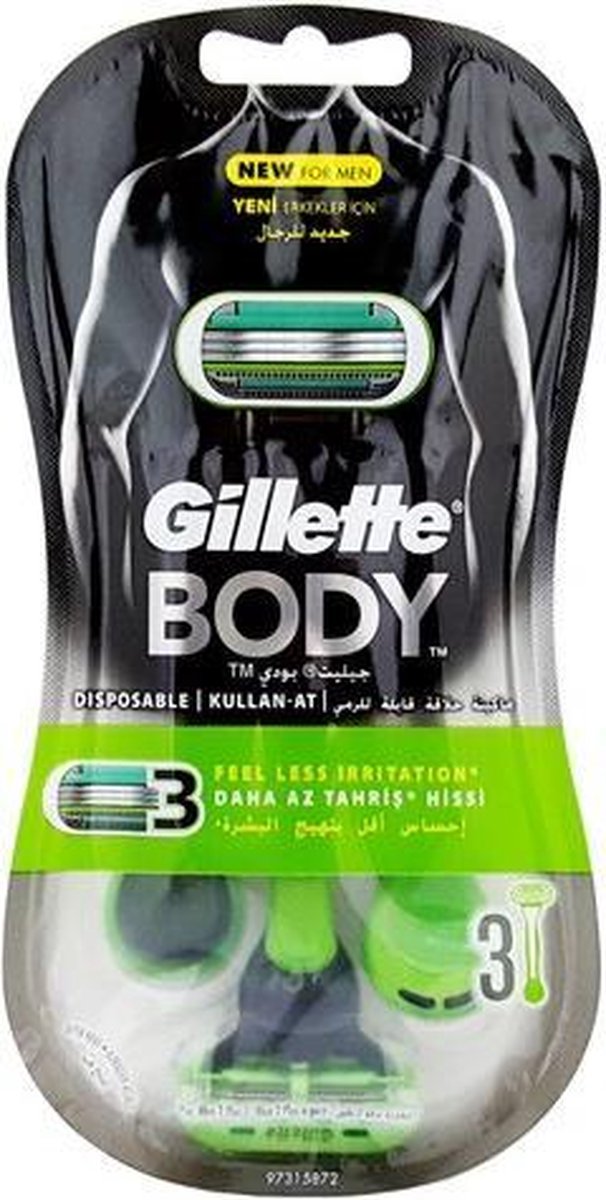 Gillette Body Shaver voor mannen - 3 houders met ieder 1 mesje | bol.com