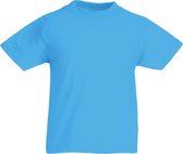 Fruit of the Loom T-shirt Kinderen maat 140 (9-11) 100% Katoen 5 stuks (Azure Blauw)
