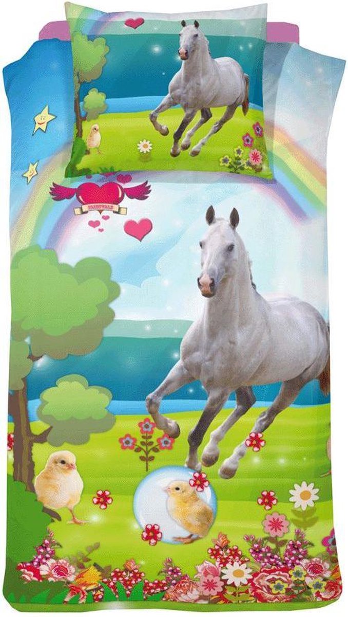 Damai Mysty Dekbedovertrek - Katoen - Eenpersoons - 140x200/220 cm - Green