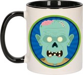 Halloween - Enge zombie beker / mok - zwart / wit - 300 ml - Halloween