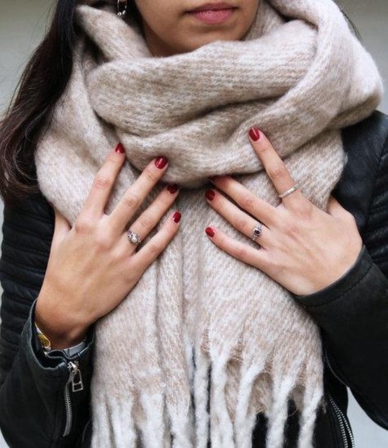 Warme lange dames sjaal Soft and ecru|Lange dames shawl|Extra dikke kwaliteit | bol.com