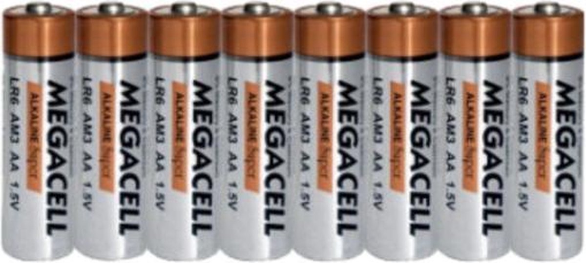 8 Megacell LR6 (AA) Alkaline batterijen