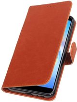 Pull Up Bookstyle voor Samsung Galaxy J6 Plus Bruin