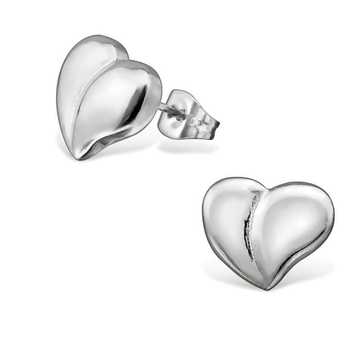 RVS oorbellen-zilverkleurig hart oorbellen