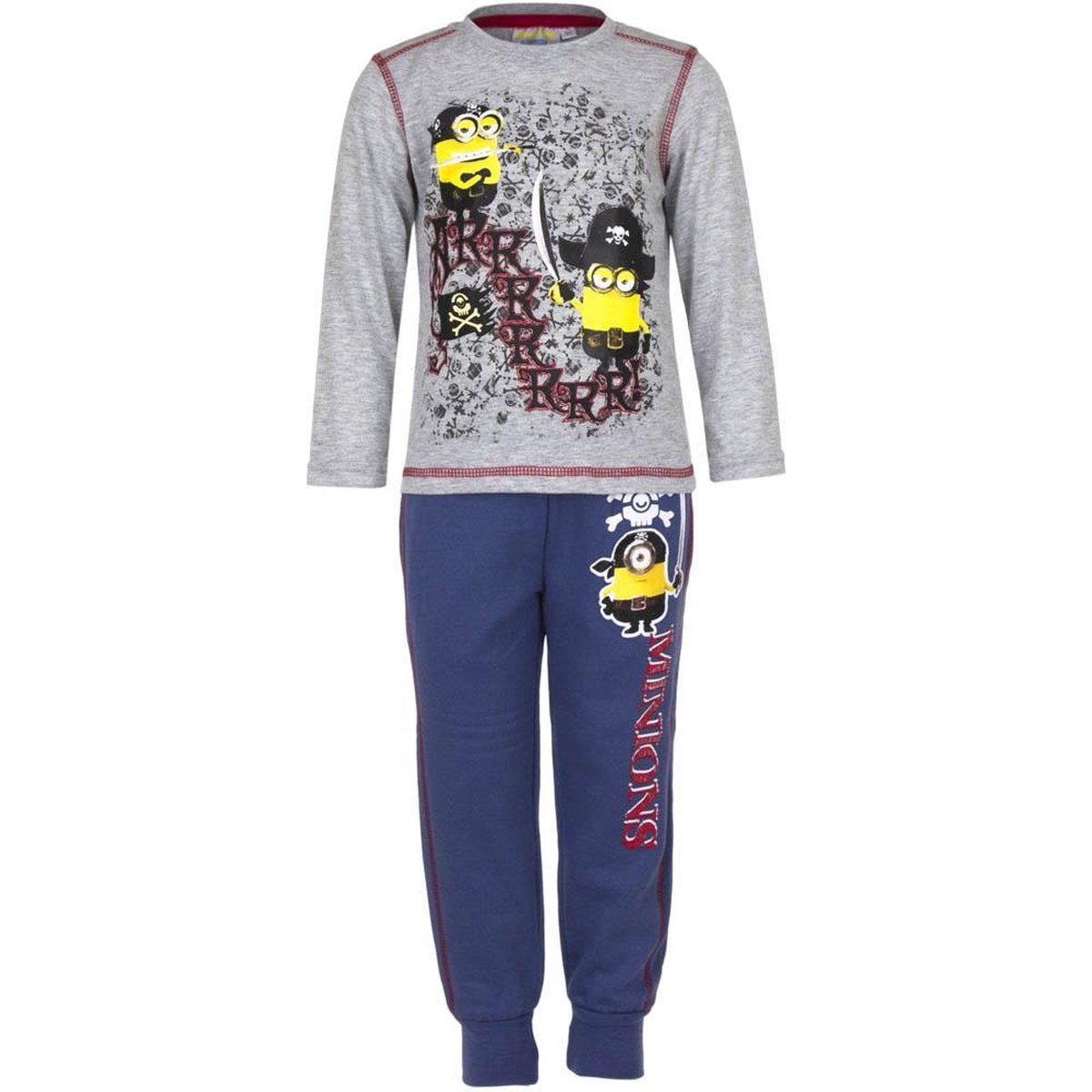 Minions Joggingpak / kledingset - 2-delig - Piraat - grijs/blauw - Maat 110/116 (6 jaar)