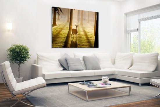 Tirage photo Cerf dans la forêt Aluminium 90x60 cm - Tirage photo sur Aluminium (décoration murale métal)