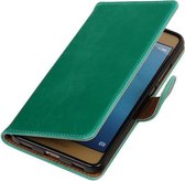 Groen Pull-Up PU booktype wallet hoesje voor Huawei Honor 5c