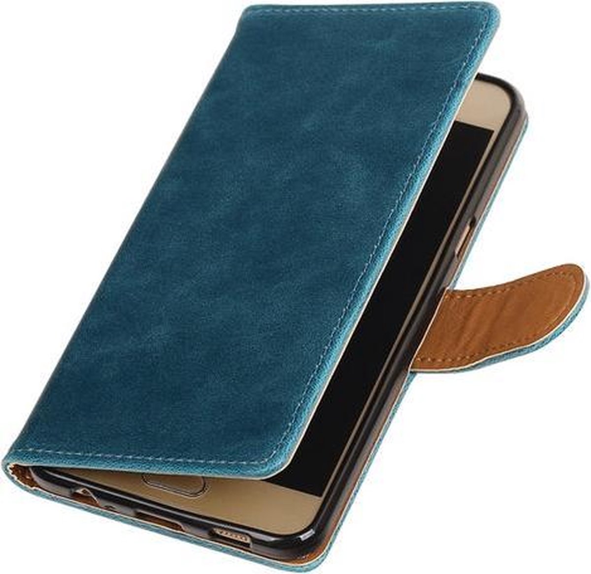 Blauw Pull-Up PU booktype wallet hoesje voor Samsung Galaxy C5