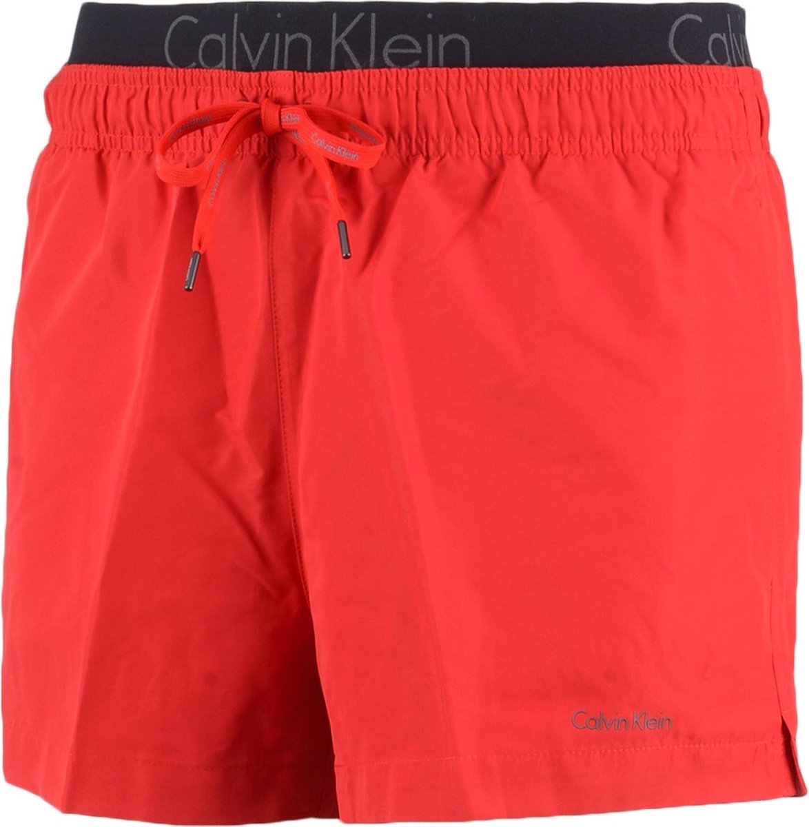 Calvin Klein Short Drawstring Waistband Zwembroek - Maat M - Mannen - rood/zwart/grijs  | bol.com