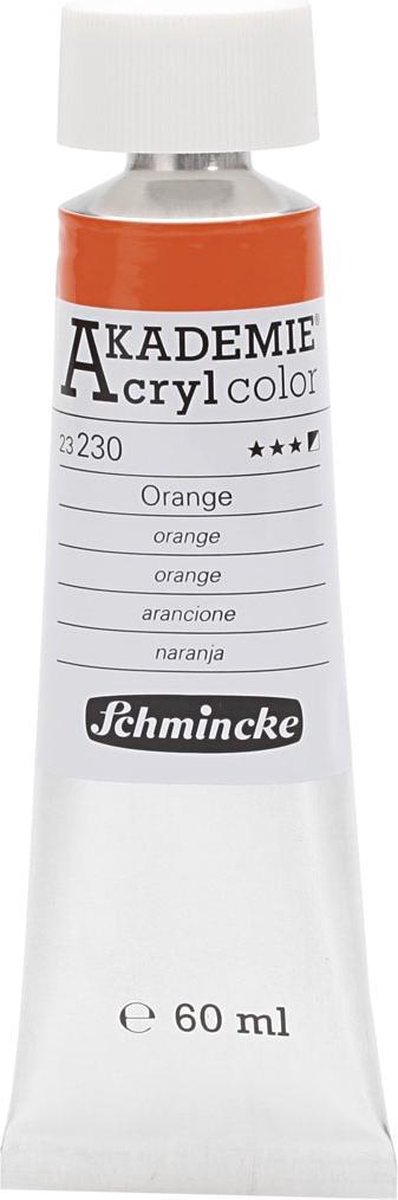 Schmincke AKADEMIE® Acryl color, semi-opaque, fade resistant, 60 ml, orange (230)