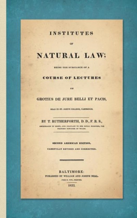 Institutes of Natural Law; Being the Substance of a Course o ... - cover