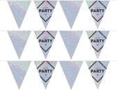 3x Vlaggenlijnen Lets party feest slingers holografisch 10 meter - Disco/glitter party decoratie