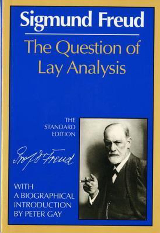 Boek "The Question of Lay Analysis" van Sigmund Freud met een foto van Freud en zijn handtekening.