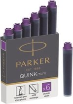Parker minivulpen inktpatronen | Paarse QUINK inkt | 6 stuks