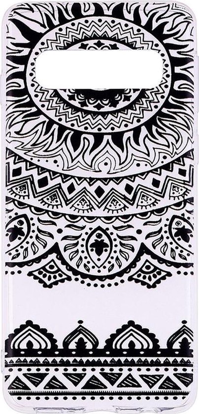 Shop4 - Geschikt voor Samsung Galaxy S10e Hoesje - Zachte Back Case Mandala Zwart