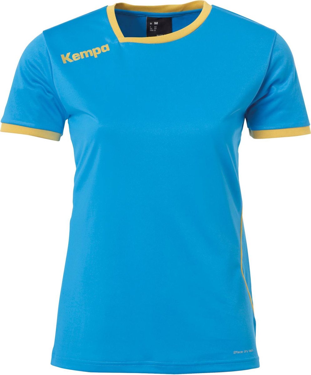Kempa Curve T-shirt voor heren Sportshirt - Maat XXL - Mannen - blauw/goud