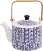 Théière Nippon Blue de Tokyo Design Studio 0,8 litre dans une belle boîte cadeau. Théière en porcelaine avec filtre à thé amovible