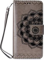 Shop4 - Samsung Galaxy S10e Hoesje - Wallet Case Vintage Mandala Grijs