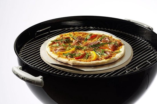 Beperkt Taalkunde Demonteer Pizzasteen + Plaat - Oven - Barbecue - Steen/Aluminium - BBQ 35cm | bol.com