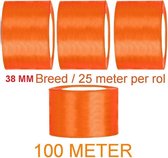 Oranje Linten 38 mm | Totaal 100 Meter| Koningsdag Versieren