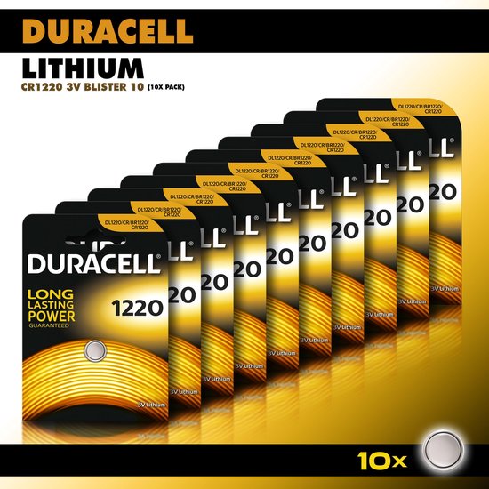 Pile bouton au lithium Duracell - Piles bouton CR1220 3V - 34 mAh