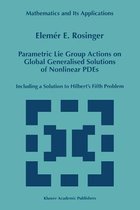 Parametric Lie Group Actions on Global Generalised Solutions of Nonlinear PDEs