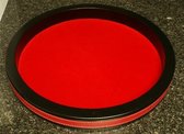 Yathzee Dobbelbak | Dobbelpiste | Dobbelstenenbak | Dobbelbak | Rond Rood Vinyl met Rood Vilt 34cm