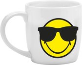 Zak!Designs Smiley Espressobeker - 7,5 cl - Emoticon Sunglass -es Wit