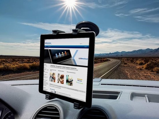 Verstelbare Autohouder voor Apple Ipad Mini Retina, Dashboard Houder,  Zwart, merk i12Cover | bol.com