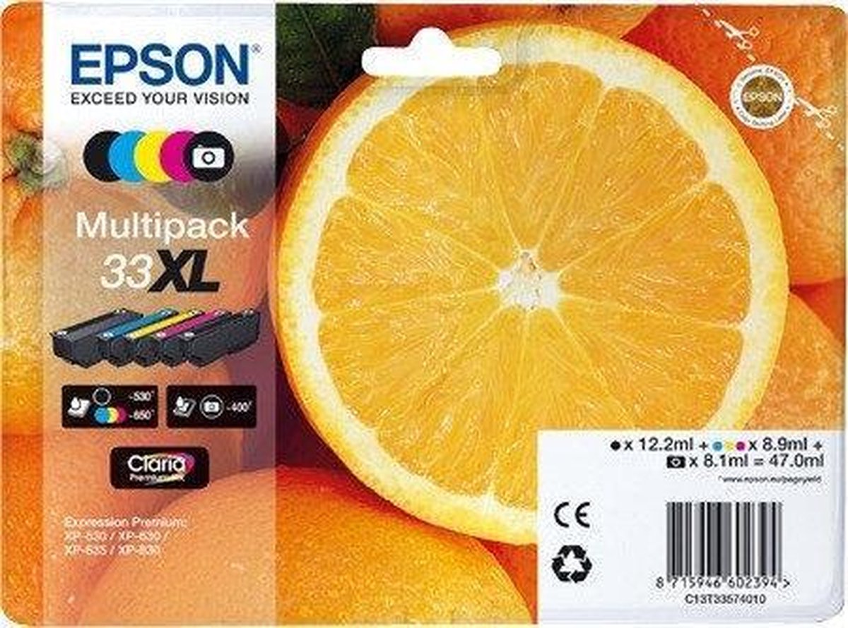 Epson 33XL multipack zwart en kleur - Epson
