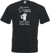 Mijncadeautje Unisex T-shirt zwart (maat M) Een echte papa heeft geen slaap nodig