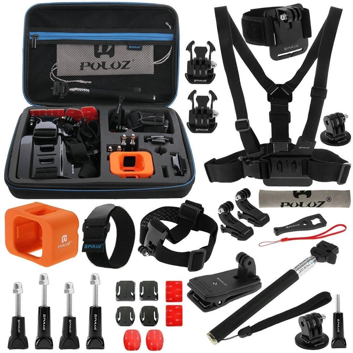 PULUZ 29 in 1 Accessories Combo Kit met EVA hoes voor GoPro HERO 6 / 5 / 4 Sessie /4 /3 +