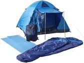 Adventure Camping set, 6-delig, Compleet (tent / slaapzakken / slaapmatten / trolley, haringen, lijnen)