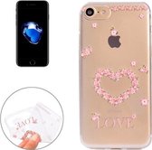 iPhone SE 2020 / iPhone 8 / iPhone 7 (4.7 Inch) - hoes, cover, case - TPU - Transparant - Bloemen liefde