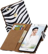 Zebra Bookstyle Wallet Case Hoesjes Geschikt voor Huawei Nova Wit