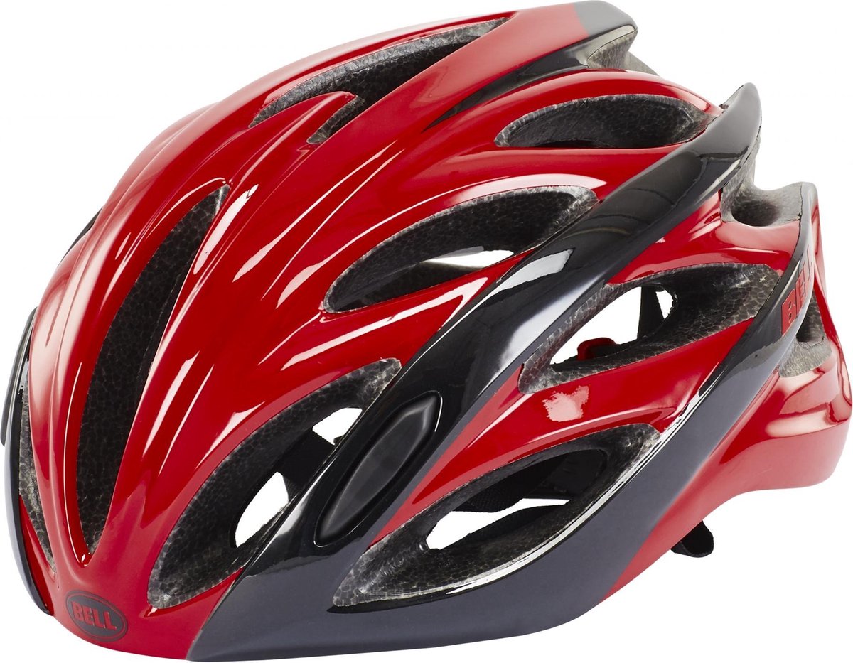 Bell Overdrive racefiets helm rood/zwart Hoofdomtrek 55-59 cm