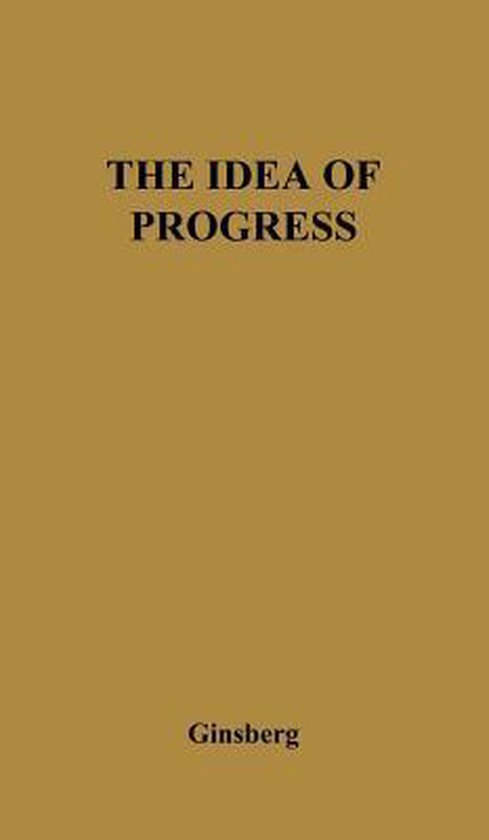 Livre intitulé 'The Idea of Progress' et le nom 'Ginsberg' sur fond doré.
