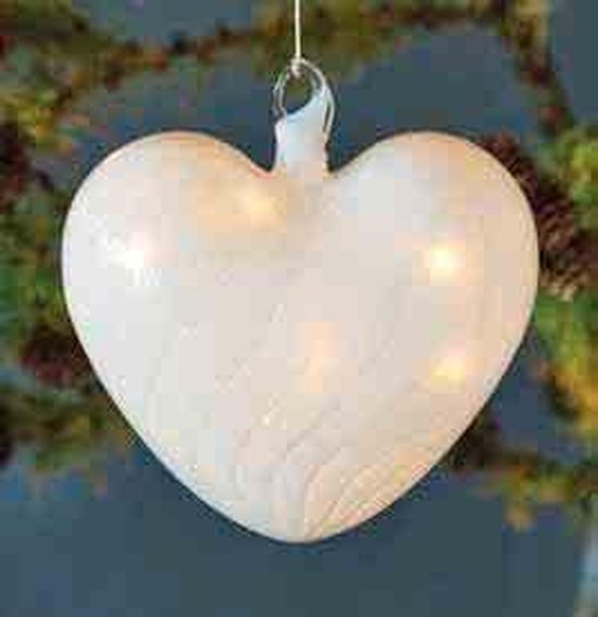 eiland Veel dubbele Sirius - Heaven Heart - Hangend glazen hart met lichtjes | bol.com