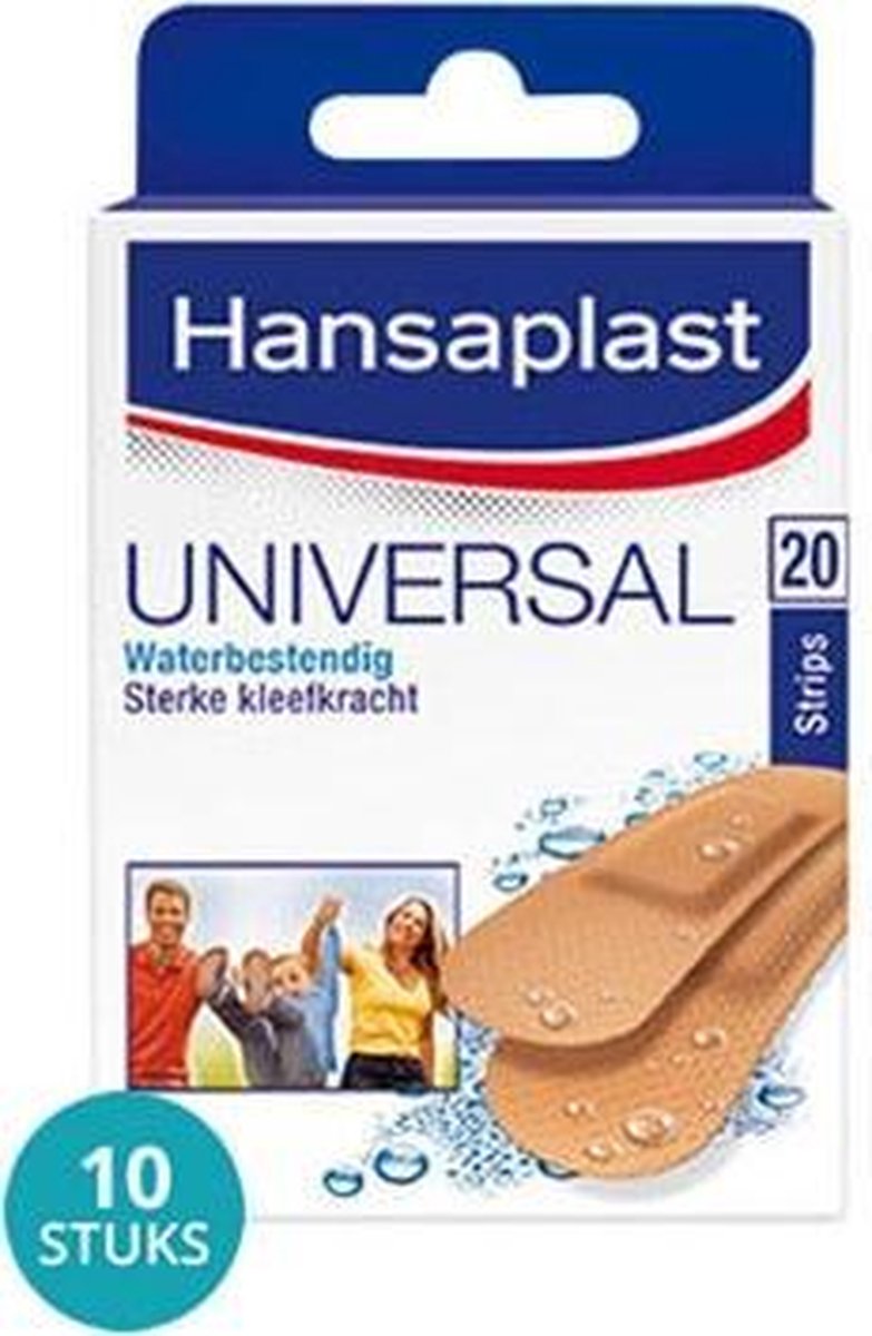 Goedkoopste Hansaplast Pleisters Universeel 20 Strips Voordeelverpakking - 10x 20 strips totaal 200 stuks