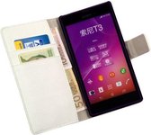 HC Blanc Sony Xperia Style T3 Book Flip Case Etui portefeuille Etui pour téléphone