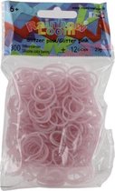 Rainbow Loom Elastiekjes - Rubber Bands Glitter Roze - 300 stuks