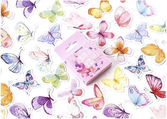 Stickerset Vlinders - Set met 46 stickers Butterfly