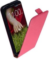 Leder Flip case case Telefoonhoesje - LG Optimus L7 Pink/Roze