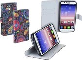 Fantasie design TPU bookcase Smartphonehoesje voor Huawei Y625 wallet case