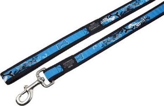 Rogz For Dogs Armed Response Hondenriem - 25 mm x 1.2 m - Turqouise Chrome